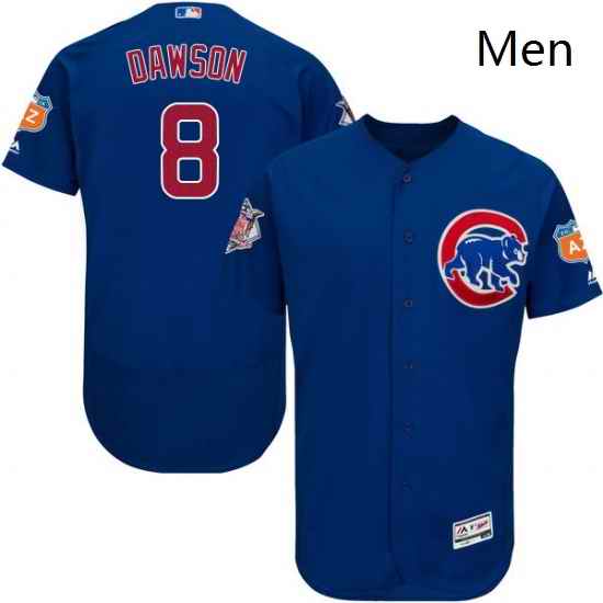 Mens Majestic Chicago Cubs 8 Andre Dawson Royal Blue Alternate Flex Base Authentic Collection MLB Jersey
